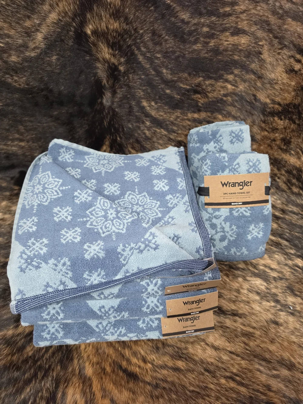 Wrangler Blue Bandana Patchwork Towel Set